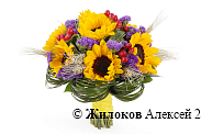 Букет невесты с подсолнухами Селена