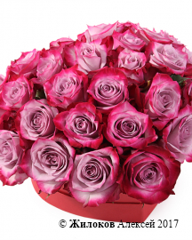 Композиция Оттенки любви в шляпной коробке сердце (мини)