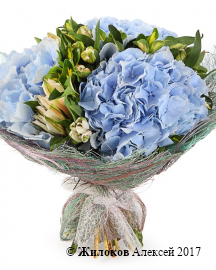 Букет с гортензиями Озерный край