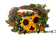 Букет с подсолнухами Солнечная орбита